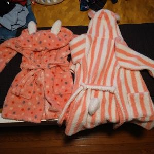 2 Laura Ashley Girls bunny robes 3T